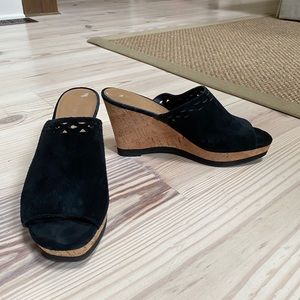 Franco Sarto Black Suede Sandals
